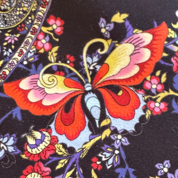 Johnny Was Black Floral Butterfly Skinny Leggings - Picture 3 of 7